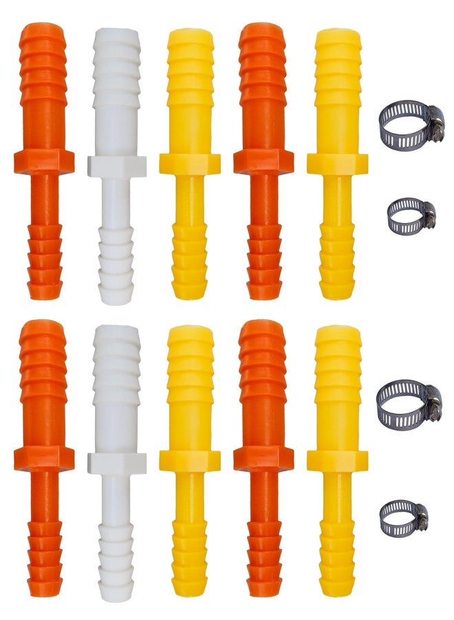 ES EKSAFAR ESEKSAFAR 10pc Garden pipe Plastic connector/jointer with 4pc Adjustable Hose clamp set for 1/2 inch to 3/4 inch garden flexible pipe - Image 1